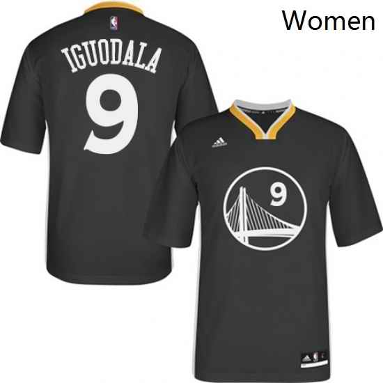 Womens Adidas Golden State Warriors 9 Andre Iguodala Authentic Black Alternate NBA Jersey